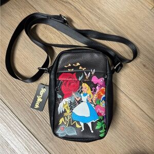 Disney Black Crossbody Bag with Colorful Alice Design